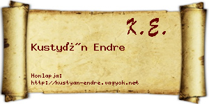 Kustyán Endre névjegykártya