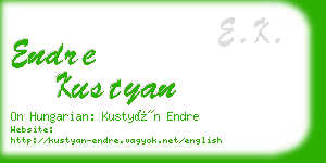 endre kustyan business card